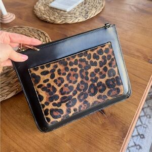 Boden Leather and Calf Hair Chancery Clutch